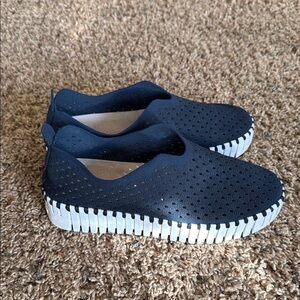 Ilse Jacobsen Tulip Slip-On Shoes Navy Blue EU 37 US 6.5–7 Comfort Flats